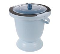 BESTOYARD Portable Blue Plastic Chamber Pot with Lid and Handle for Seniors and Disabled Users, Advanced Smell Containment, Discreet Design, for Car Emergency Use and Outdoor Portable Toilet