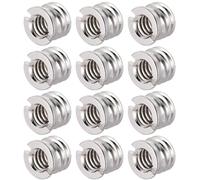 BESTOYARD Professional Silver Screw Adapter 1/4 Inch to 3/8 Inch Thread Conversion 20 -plated Iron Material, Practical Stand Adapter for Microphone Clip Connecting for Mic Stand