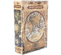 BESTOYARD Retro Book Shaped Box Decorative Vintage Storage Book Box Hollow for Home Office Retro Style Storage with Realistic Printed Stack Design 11.81X8.27X2.95In