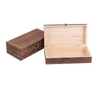 BESTOYARD Retro Wooden Gift Box 2Pcs, Keepsake Storage with Lid | Brown Vintage Box, Jewelry Organizer, Preserved Flower Display, Home Decoration, Small Keepsake Storage