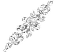 BESTOYARD Rhinestone Applique Sew-on Patch for Shoes and Wedding Dress, Glass and Silver Material with Beautiful Appearance and Good Decoration, for Wedding Accessories