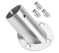 BESTOYARD Stainless Steel Closet Rod Flange Holders 4Pcs 90-Degree Angled Brackets for Wardrobe Rail Mounting and Towel Rail Supports