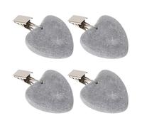 BESTOYARD Tablecloth Pendant Table Cover Weight 4Pcs Stone and Iron Heart-Shaped Clip for Tablecloth and Curtains at Dinner