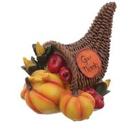 BESTOYARD Thanksgiving Cornucopia Basket, Thanksgiving Table Centerpiece Cornucopia Horn of Plenty Table Decoration with Veggie Fruit Harvest Fern Cornucopia for Fall Table Decor