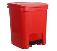 BESTOYARD Trash Can Recycling Bin 10l Plastic Red Rectangular with Foot Pedal and Flip Lid for Bedroom and Apartment Waste Collection
