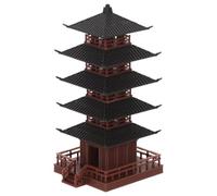 BESTOYARD Vintage Brown Plastic Tower Statue Figurine with Spire Shape, Compact and Portable Micro Decoration for Photography Props and Educational Displays