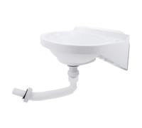 BESTOYARD Wall Mounted Sink, Compact Wash Basin, Plastic, Semicircle, White, Integrated Storage, for Renters and Balcony Sink Applications
