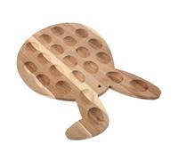 BESTOYARD Wooden Deviled Egg Serving Tray with 21 Hole Rabbit Shaped Design for Kitchen Counter Organization and Everyday Gatherings, Natural Texture Easy Care Egg Holder Reversible