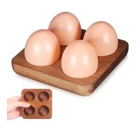 BESTOYARD Wooden Egg Rack for Kitchen Counter and Refrigerator Counter Egg Holder Designed to Organize with Unique Elegant Square Shape for Serving and Storage