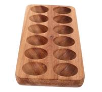 BESTOYARD Wooden Egg Tray 12 Slots Brown Rectangular Egg Holder for Refrigerator and Kitchen Countertop, Shatterproof and Damage Resistant Serving Plate for Dining Room Storage
