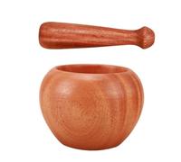 BESTOYARD Wooden Manual Garlic Grinder with Pestle for Spices and Pills Multipurpose Large Pot Lightweight Stable Base for Fresh Flavor Cooking and Food Preparation