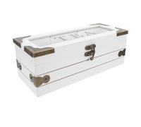 BESTOYARD Wooden Tea Bag Organizer with Compartmentalized Storage Multi-Functional Box for Tea and Sugar Bags Elegant Design for Kitchen Countertops and Bars