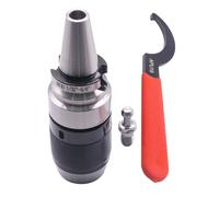 BestParts 1/32" - 5/8" Integrated Self-Tightening Keyless Drill Chuck Tool Holder with BT30 Integral Shank, included 1pc Spanner Wrench APU16 and 1pc BT30 Pull Stud, Workholding For CNC Milling Lathe