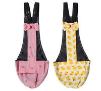 BestParts 2pcs Adjustable Diaper Waterproof Reusable Diapers, Cloth Diaper Wearable Poultry for Farm Pet Goose, Duck, Chicken, Button Adjustable Version (Pink + Yellow, M(1.65-3.31pounds), 1, Count)