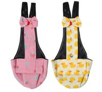 BestParts 2pcs Adjustable Diaper Waterproof Reusable Diapers, Cloth Diaper Wearable Poultry for Farm Pet Goose, Duck, Chicken, Button Adjustable Version (Pink + Yellow, S(0.55-1.65pounds), 1, Count)