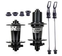 BestPartsCom KOOZER XM490 32 Hole Hub Full Aluminum Ultralight MTB Mountain Bike Disc Brake Hub Quick Release(qr) Front Rear Hub Set Black for Shimano 8-11speed & SRAM 8-10speed