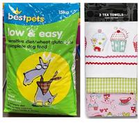 Bestpets Low And Easy Sensitive Adult Dry Dog Food, Gluten Free, Complete, 15kg, with Tea Towel