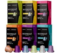 Bestpresso Coffee for Nespresso Original Machine 120 pods Certified Genuine Espresso Variety Pack includes one pack of decaf coffee, Pods Compatible with Nespresso Original