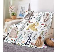 Bestraily Cat Throw Blanket Floral Flower Throw Blankets Gift for Cat Lover Throw Blanket Cats Themed Flannel Blanket Cozy Fuzzy Plush Throw Blankets for Bed Chair Couch 50" X 60"