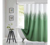 BESTRIPES Fabric Shower Curtain, Green and White Ombre Shower Curtains for Bathroom, Modern Decorative Bathroom Curtains, 72" W x 72" H
