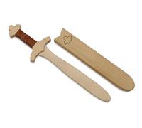 BestSaller 1021 Dagger Set King Edward with Wooden Case and Belt Holder Approx. 40 cm, Brown Winding, Natural/Brown, 2-Piece (1 Set)