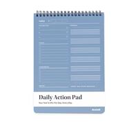 BestSelf Co. Daily Action Pad 60 Sheets - 120 GSM Paper, Ring-Bound Work Planner & To-Do List Notepad | Daily Planner for Productivity | Hourly Schedule, Task Checklist & Tomorrow’s Plan