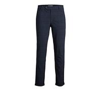 Bestseller A/S JPSTMARCO JJCONNOR AKM NOOS Men's Chino Trousers, Sailor Blue/Detail: Check, 30/34, Sailor Blue/Detail: Check, 30 W/34 L