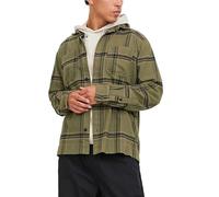 Bestseller A/S Men's Jcospace Logan Flannel Overshirt LS Casual Shirt, Black/Checks:Checks, L