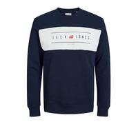Bestseller A/S Men's Jjelliot Block Sweat Crew Neck Sweater, Blazer Navy, M