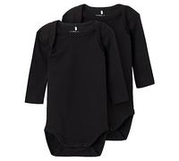 Bestseller A/S Name IT Name It Name It Unisex NBNBODY 2P LS SOLID Black NOOS Bodysuit, 74, Schwarz