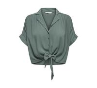 Bestseller A/S Women's Onlpaula Life S/S Tie Shirt WVN Noos Blouse, Balsam Green, XS