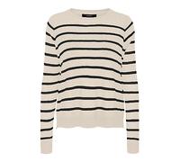 Bestseller A/S Women's Vmnova LS O-Neck Pullover Ga Noos Sweater, Birch/Stripes:Black, XL