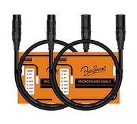 BestSounds 2Pack XLR Microphone Cable 1M (3FT), Oxygen-Free Copper (OFC) XLR Male to Female Cord/Mic Cable (1m 2Pack)