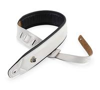 BestSounds Genuine Leather Guitar Strap for Electric & Acoustic Bass Guitar, White Padded Guitar Strap