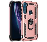 BestST Case for motorola moto One Fusion Plus Case, + Screen Protector, Rugged Armor Ultimate Anti Shock Dual Layer Full Body Protective Shockproof Bumper Cover,RoseGold