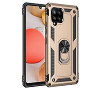 BestST Case for Samsung Galaxy A42 5G + HD Screen Protector, Heavy Duty [Armor Box] Dual Layer Shock Resistant Hybrid Protective Rugged Case Compatible for Samsung Galaxy A42 5G,Gold