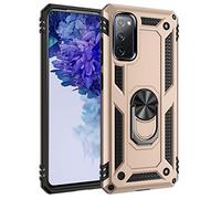 BestST Case for Samsung Galaxy S20 FE + HD Screen Protector, Heavy Duty [Armor Box] Dual Layer Shock Resistant Hybrid Protective Rugged Case Compatible for Samsung Galaxy S20 FE 5G/S20 FE,Gold