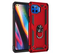 BestST Motorola Moto G 5G Plus/One 5G Case, + HD Tempered Glass, Durable Shockproof Protective Case Cover 2 in 1 Hybrid PC TPU Phone Case Motorola Moto G 5G Plus/One 5G, Red