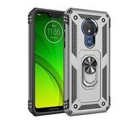 BestST Motorola moto g7 Power Case, [Armor box] [Built in Screen Protector] [Full Body] [Heavy Duty Protection] [Kickstand] Shock Reduction Case for Motorola moto g7 Power(Silver)