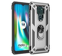 BestST motorola moto G9 Play/Moto E7 Plus/G9 Case,+ Screen Protector,Full Body [Armor box] Heavy Duty Protection, Kickstand, Shock Reduction Case for motorola moto G9 Play/Moto E7 Plus/G9,Silver