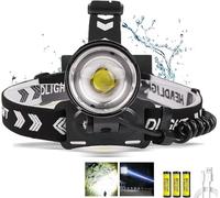 BESTSUN LED Head Torch Rechargeable USB Powerful XHP90 Headlamp, Super Bright 15000 Lumens Headlight Zoomable 3 Modes Head Torches for Work Camping Outdoors and Night Observation