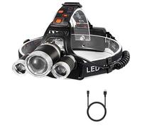 BESTSUN Red Light Head Torch Rechargeable, 5000 Lumen Red Night Hunting Head Torches Waterproof Headlamp for Night Vision, Astronomy, Aviation(Red+White LED)
