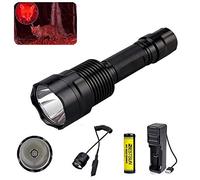 BESTSUN Red Light Torch for Hunting, Coyote Hog Hunting Flashlight Red Light 350 Lumen Long Range Hunt Light with Pressure Switch Rechargeable Battery and Charger