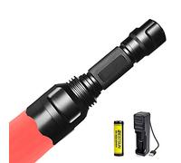 BESTSUN Red Light Torch, Red Hunting Flashlight Signal Torches Zoomable Adjustable Focus 1 Mode for Night Vision Astronomy Fishing Aviation(Red Beam)