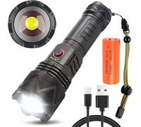 BESTSUN Torches LED Super Bright, Rechargeable 900000 High Lumens Flashlight Battery Powered, Powerful Tactical Hand Torch, Zoomable 4 Modes Waterproof Flash Light for Camping Emergencies