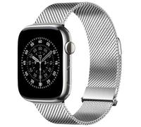 Bestsure Milanese Band for Apple Watch Bands 38mm 40mm 41mm For Strong magnetism Breathable and refreshing Women & Men,Magnetic Clasp Replacement Bands for iwatch Series SE 6 5 4 3 2 1 Silver
