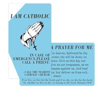 Besttile 3 PCS I Am Catholic Call A Priest Plastic Wallet Cards 2 x 3.5 inches Catholic Emergency Contact Cards Catholic Prayer Priest Contact Cards for Religious wallet accessories