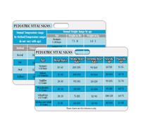 Besttile 3 PCS Pediatric Vital Signs Badge Cards, Compact 2.2x3.8 Inch, Professional Medical Tool
