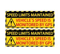 Besttile 4 PCS Speed Limit Sign Stickers, GPS Monitored, Red and Yellow, Plastic, Safety/Warning, 10x3.5 Inches