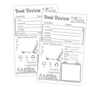 Besttile 50 Sheets Book Review Notepad 5 * 8 Inch Reading Journals Companion Book Notes Notepad Readers Review&Reading Tracker notepad Reading Log for Book Lovers Students Teachers